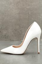 Steve Madden | Daisie White Patent Pumps | Size 5.5 | Vegan Friendly | Lulus