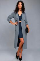 Re:named Workday Runway Slate Blue Trench Coat