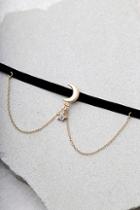 Lulus Shoot For The Stars Black And Gold Choker Necklace