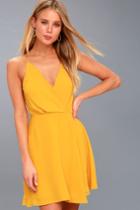 Hot Like Fire Golden Yellow Backless Dress | Lulus