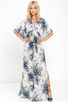 Love Stitch Flowers Forever Cream Floral Print Maxi Dress