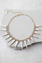 Lulus Modern Beginnings Gold And White Choker Necklace