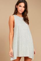 Billabong By And By Cream Striped Swing Dress