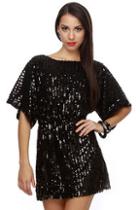 Ark & Co Shooting Star Striped Black Sequin Dress