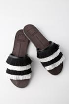 Dolce Vita Celaya Black Fringe Slide Sandal Heels | Lulus