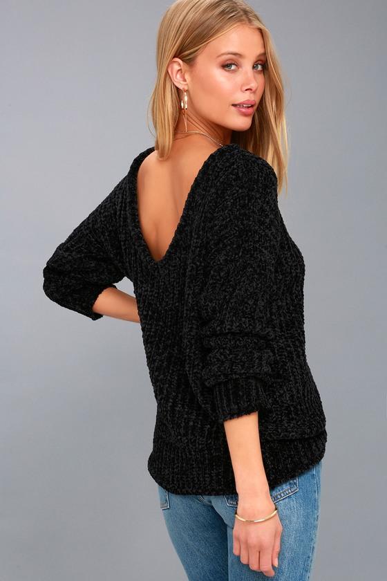 Love Riche | V Cute Black Chenille Knit Sweater | Lulus