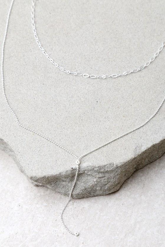 Lulus | In This Moment Sterling Silver Layered Necklace