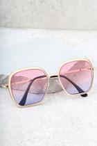 Lulus Clementine Gold And Pink Sunglasses
