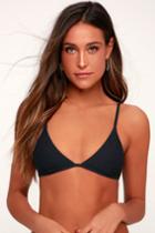 Rhythm Palm Springs Black Ribbed Bikini Top | Lulus