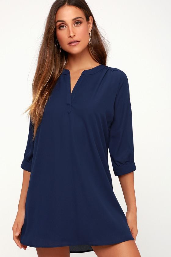 High Line Navy Blue Shift Dress | Lulus