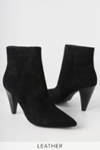 Lulus X Matisse Henry Black Genuine Suede Leather High Heel Ankle Booties | Lulus