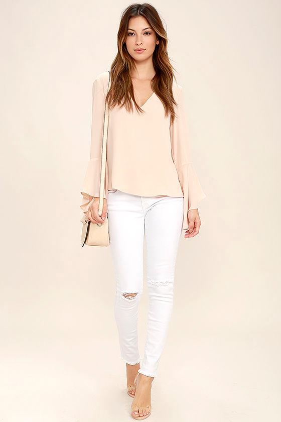 O2 Denim | Lean With It White Distressed Skinny Ankle Jeans | Size 25 | Lulus