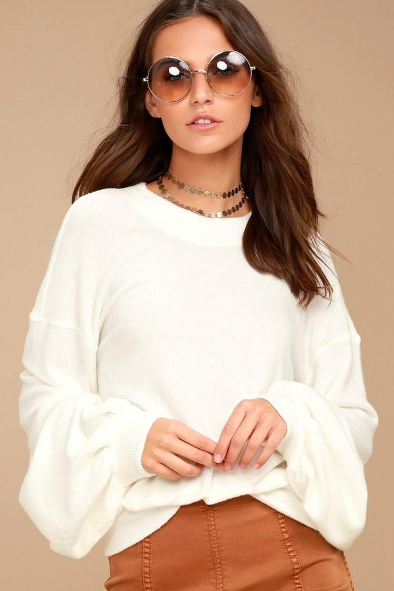 Free People Tgif White Sweatshirt | Lulus