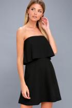 Lulus | All Night Black Strapless Dress