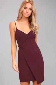 Lulus Make My Night Plum Purple Bodycon Wrap Dress