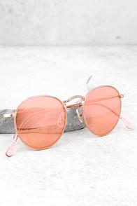 Crap Eyewear The Tuff Patrol Rose Gold Mirrored Sunglasses