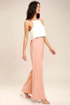 Re:named Welcoming Committee Blush Pink Wide-leg Pants