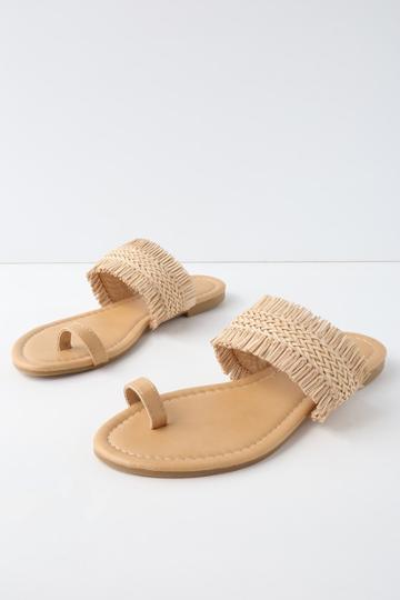Bella Marie Itzel Beige Flat Sandal Heels | Lulus