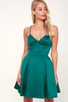 Be With You Forest Green Skater Dress | Lulus