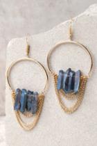 Lulus | Stunning Spirit Gold And Blue Earrings