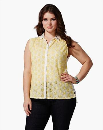 Lucky Brand Vivianne Collared Top