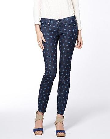 Lucky Brand Charlie Skinny Polka Dot Ikat
