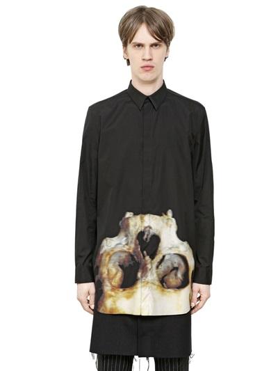 Givenchy Skull Printed Cotton Poplin Shirt