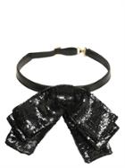 Saint Laurent Mini Sequined Silk Bow Collar