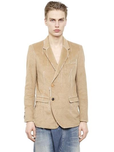 Miharayasuhiro Contrast Stitching Angora Jacket