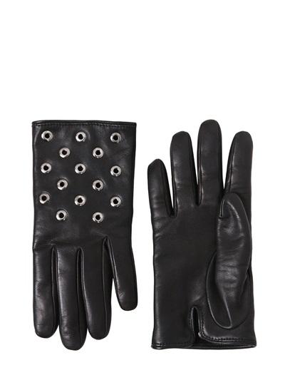 Red Valentino Riveted Nappa Leather Gloves