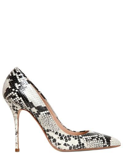 Kurt Geiger - 105mm Ellen Snake Print Leather Pumps