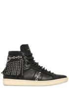 Saint Laurent Court Classic Fringed Leather Sneakers