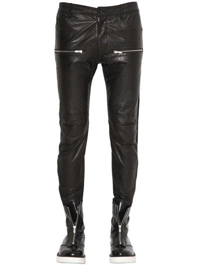 Perdre Haleine 15cm Nappa Leather & Light Denim Pants