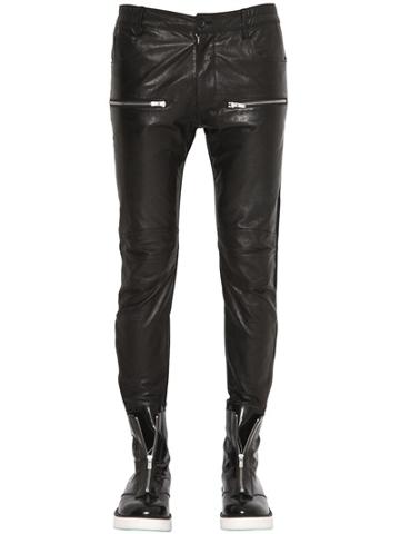 Perdre Haleine 15cm Nappa Leather & Light Denim Pants
