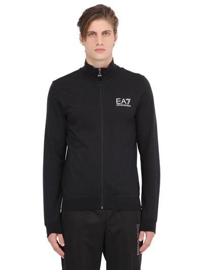 Ea7 Emporio Armani Train Core Zip-up Cotton Sweatshirt
