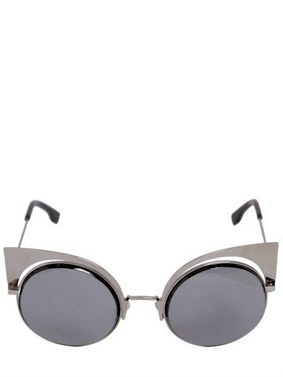 Fendi Silver Colored Metal Cat Eye Sunglasses