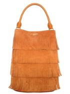 Burberry Prorsum Fringed Suede On Leather Tote Bag
