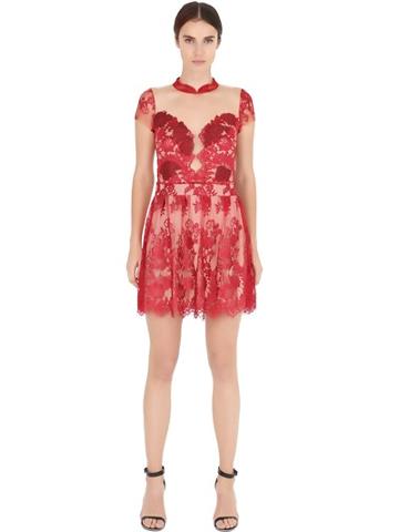 Fabiana Milazzo Floral Embroidered Tulle Dress