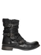 John Varvatos 35mm Three Buckle Leather Engineer Boots
