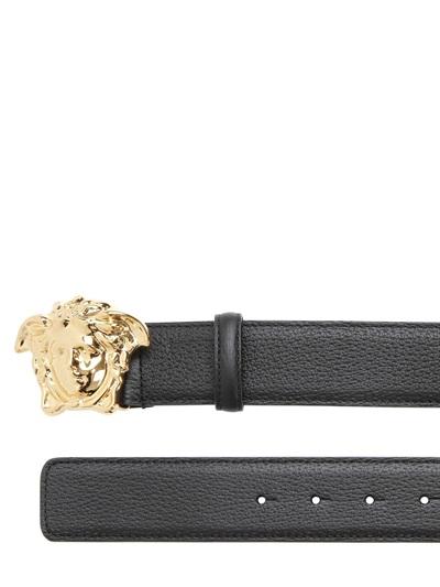 Versace Medusa Head Tumbled Leather Belt