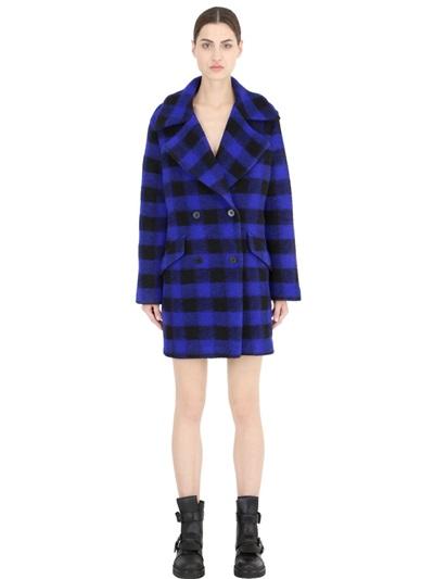 Gaelle Paris Embellished Check Wool Coat