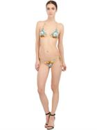 Dolce & Gabbana Orange Printed Lycra Triangle Bikini