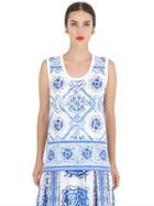 Dolce & Gabbana Maiolica Printed Cotton Poplin Tank Top