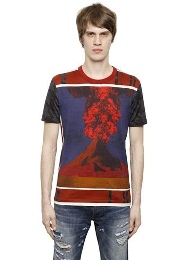 Dolce & Gabbana Vesuvio Printed Cotton T-shirt