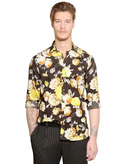 Etro Floral Print Cotton Poplin Shirt