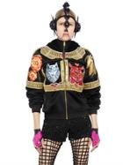 Manish Arora Embellished Faux Fur & Satin Jacket