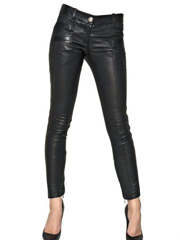 Balmain - Nappa Leather Biker Jeans