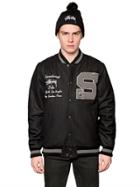 Stussy Wool & Techno Blend Varsity Jacket