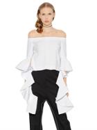 Ellery Delores Ruffled Cotton Poplin Top