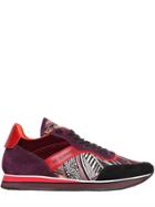 Etro 20mm Suede & Printed Cotton Sneakers